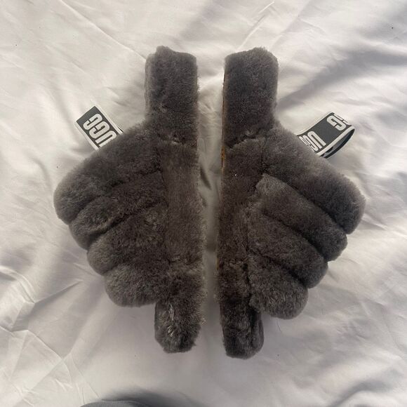 UGG Fluff Yeah Gray Slide - Picture 7 of 11